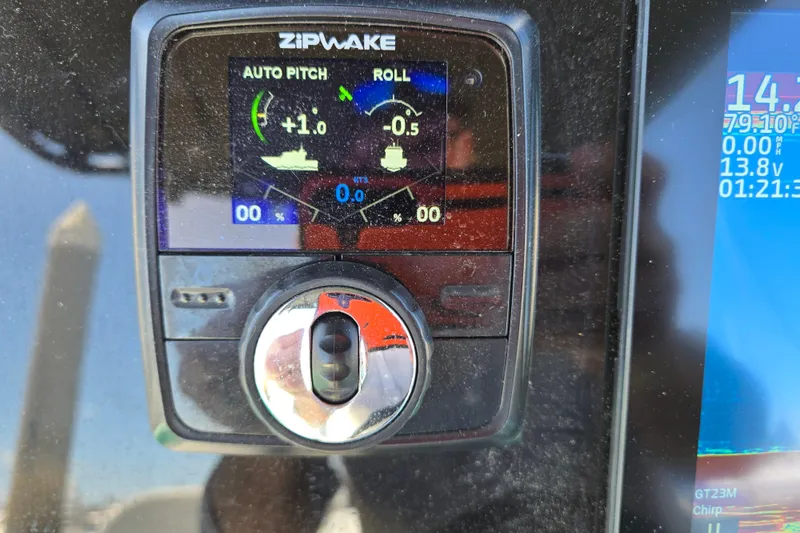 Slide: The Image of Close-up of Zipwake control panel on 2023 Beneteau Flyer 8 SPACEdeck boat. - 18