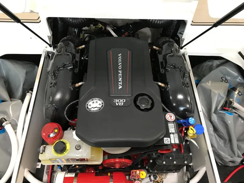 Slide: The Image of 2023 Cobalt CS23 Surf engine bay featuring Volvo Penta 300 V8 engine. - 11