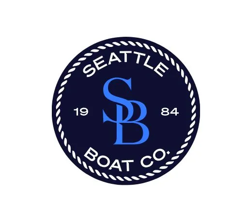 Slide: The Image of Seattle Boat Co. logo with rope border, 1984. - 10