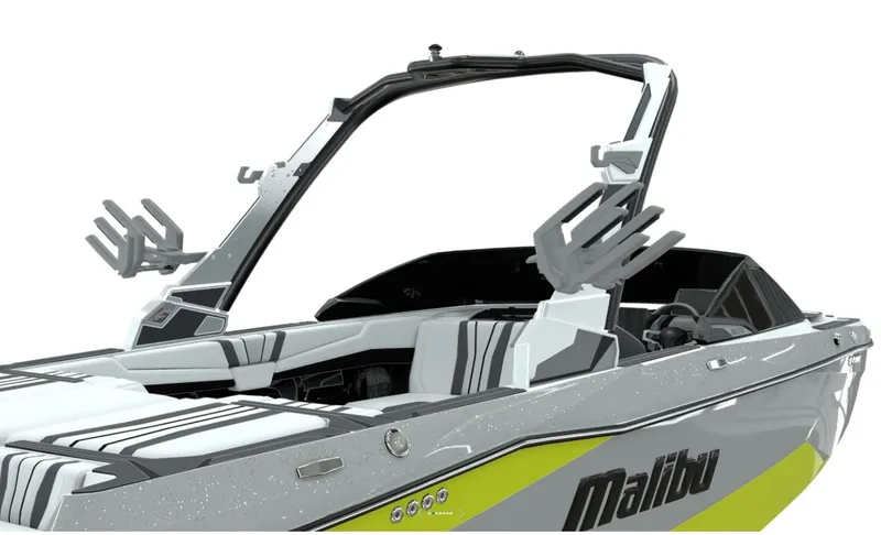 Slide: The Image of 2025 Malibu Wakesetter 22 LSV boat with sleek design. - 3