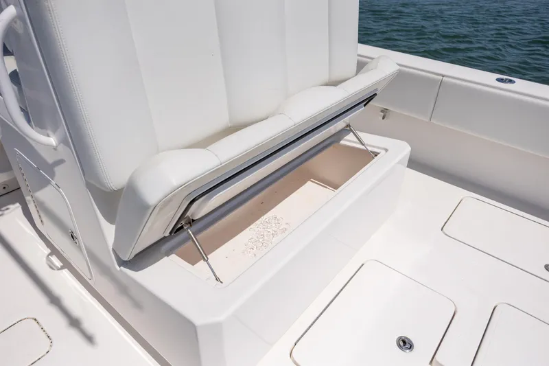 Slide: The Image of 2019 Invincible 36 Open Fisherman boat with open storage compartment on deck. - 15