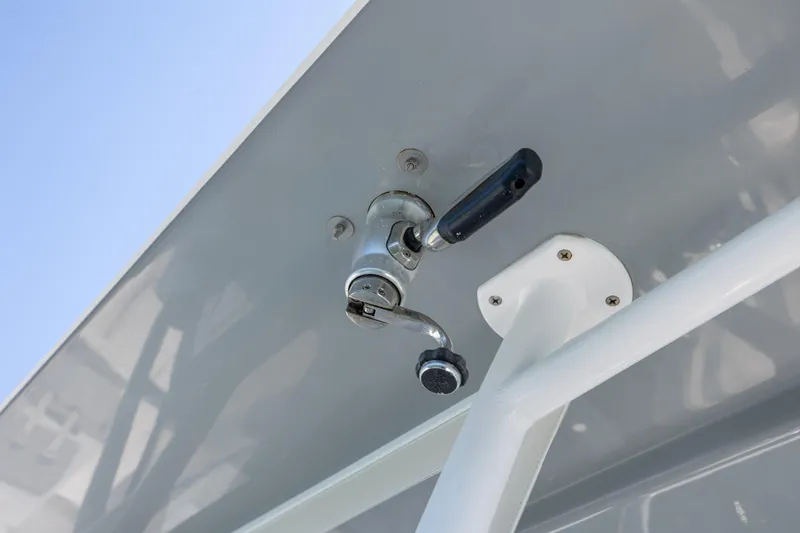 Slide: The Image of Close-up of a 2019 Invincible 36 Open Fisherman boat's fishing rod holder. - 29