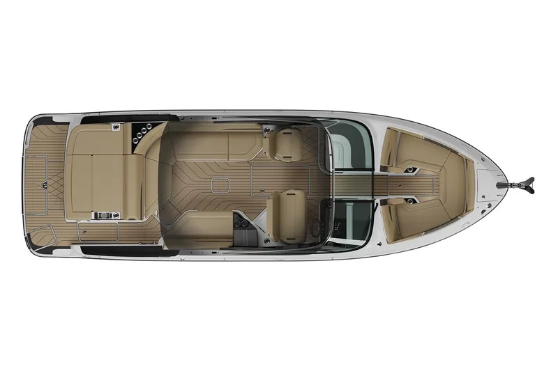 Slide: The Image of Manufacturer Provided Image: Top view of 2025 Sea Ray SLX 280 boat interior layout. - 11