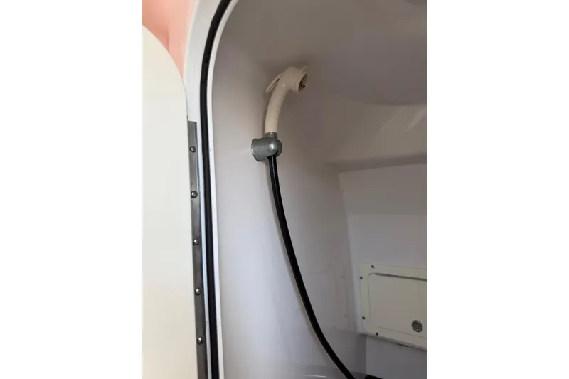 Slide: The Image of Interior view of 2008 Southport 28 Tournament Express boat shower area. - 40