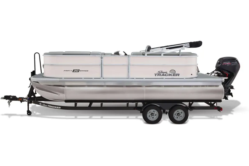 Slide: The Image of 2026 Sun Tracker Party Barge 20 DLX with spacious seating and modern design. - 7