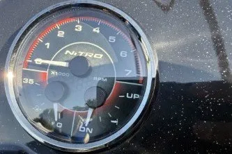 Slide: The Image of Tachometer of 2026 Nitro Z20 XL boat, displaying RPM and trim levels. - 4