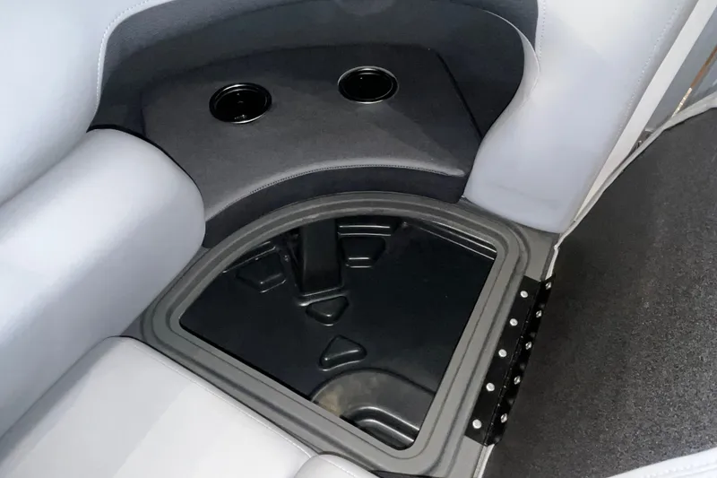Slide: The Image of Interior seating and storage of 2026 Sun Tracker Party Barge 20 DLX pontoon boat. - 26