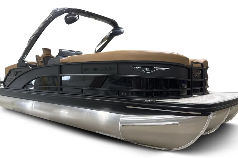 The Image of 2026 Bennington 24 MFBA pontoon boat with sleek design and luxurious seating. - 1