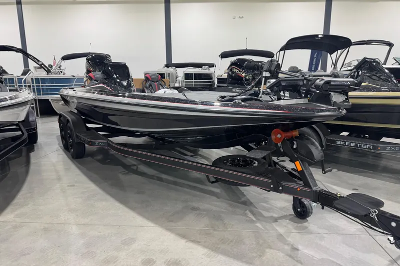 The Image of 2026 Skeeter ZXE20 boat displayed in a showroom, featuring sleek design and modern equipment. - 0