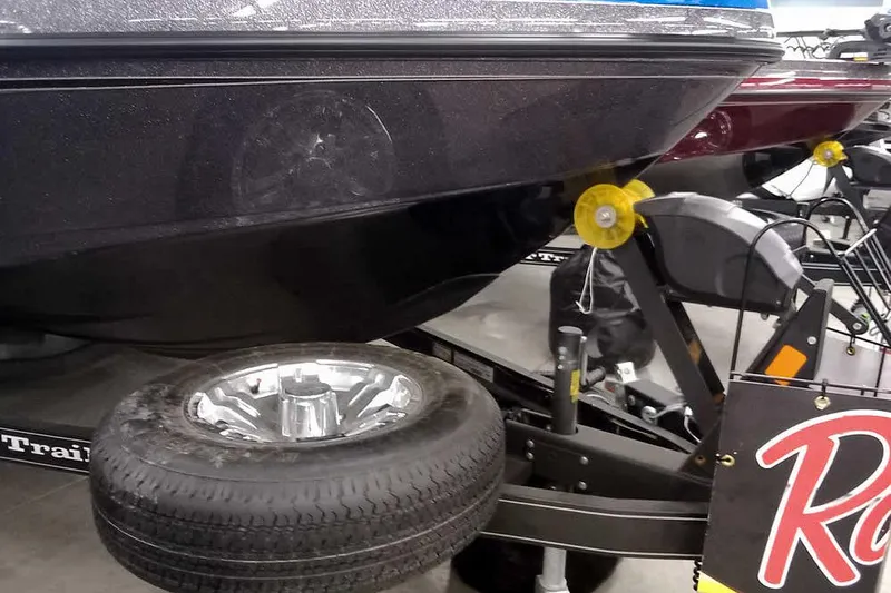 Slide: The Image of 2026 Ranger 1880MS A Pack Equipped boat trailer with spare tire and winch. - 4