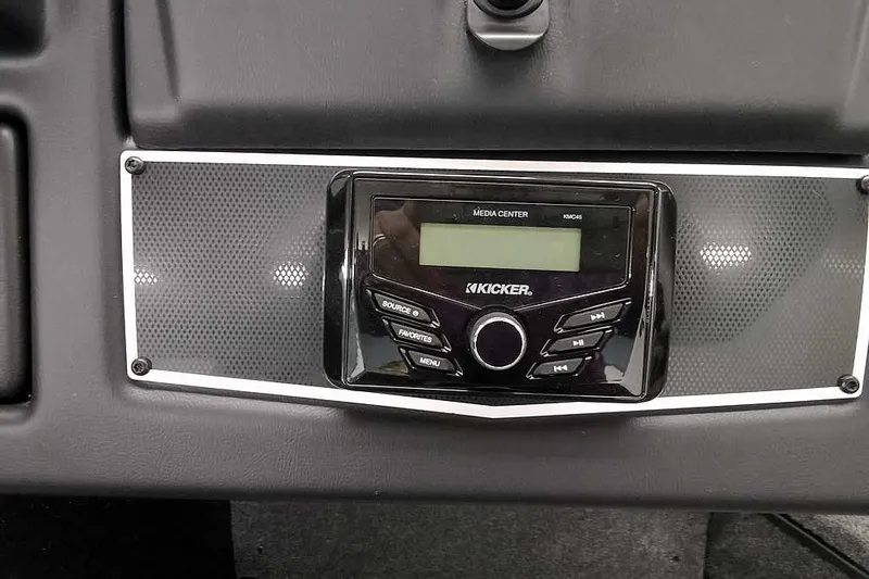 Slide: The Image of Dashboard of 2026 Ranger VX1888 WT featuring Kicker media center. - 17