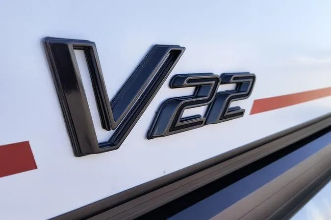 Slide: The Image of Close-up of Viaggio V22U 2026 model emblem on vehicle exterior. - 2