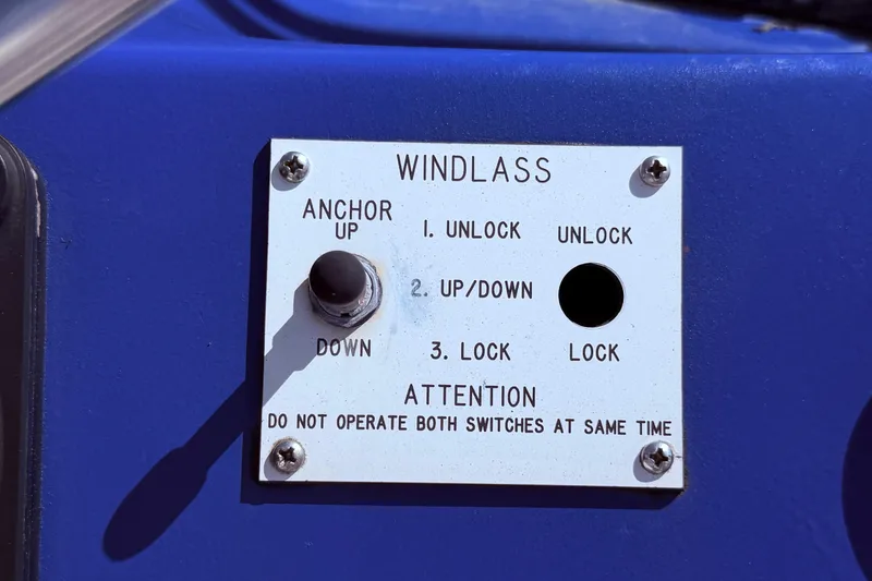 Slide: The Image of Windlass control panel on 1987 Sea Ray 340 Sedan Bridge boat. - 21