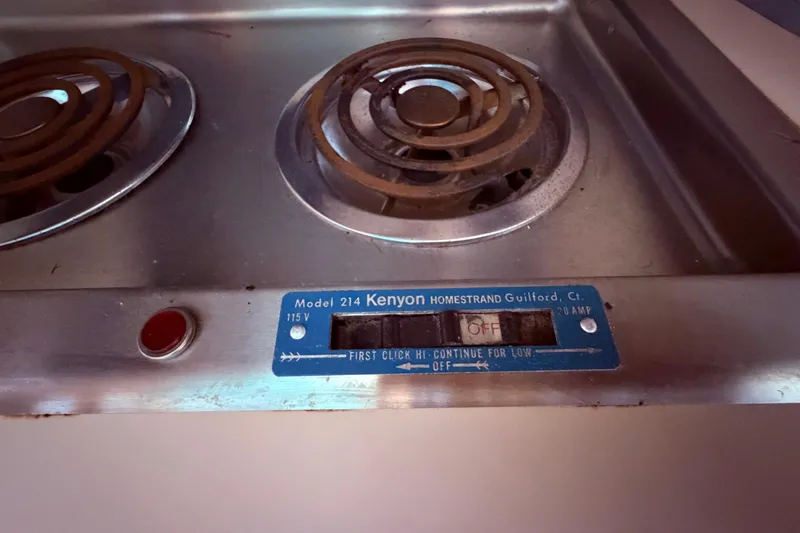 Slide: The Image of Kenyon Model 214 stove on 1987 Sea Ray 340 Sedan Bridge yacht. - 45