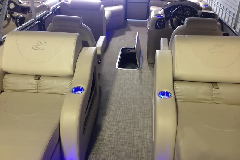 Slide: The Image of Luxurious interior of 2016 Misty Harbor 2285 Biscayne Bay RL pontoon boat. - 22