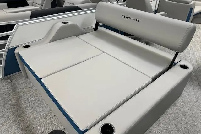 Slide: The Image of 2025 Berkshire 24UL LE B boat seating with cup holders and adjustable backrest. - 9