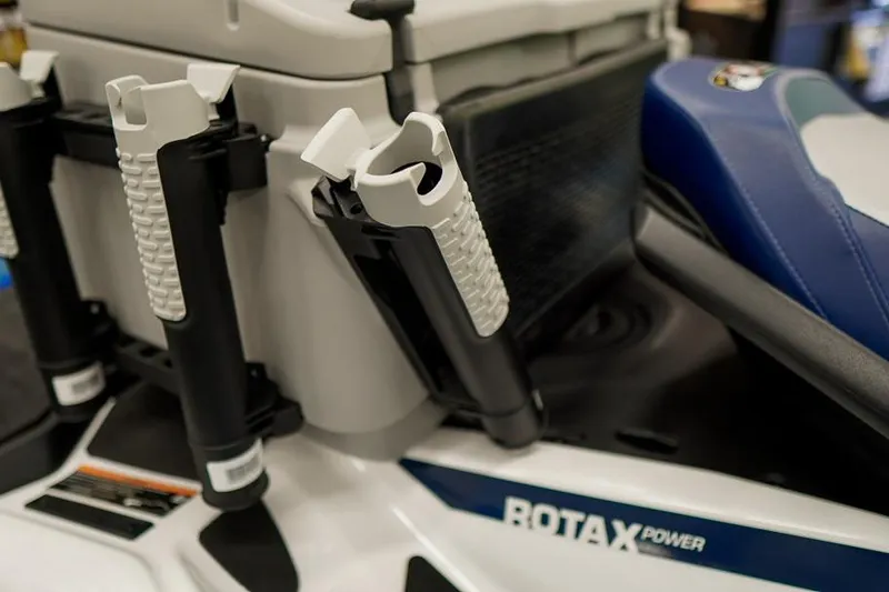 Slide: The Image of 2026 Sea-Doo FishPro Sport 170 with rod holders and Rotax engine branding. - 20