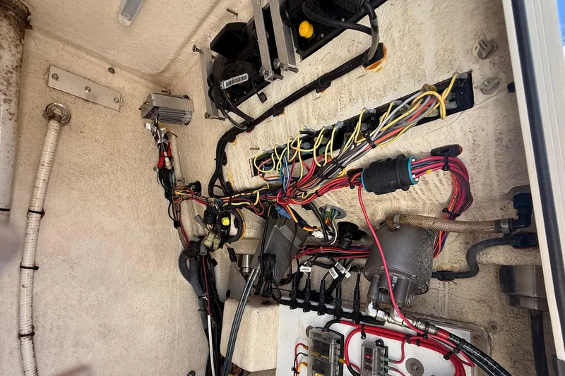 Slide: The Image of Wiring and components inside a 2020 Sea Pro 210 Center Console boat. - 29