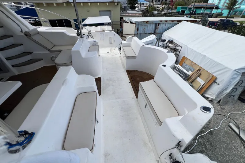 Slide: The Image of 2009 Africat Marine 420 yacht interior with spacious seating and modern design. - 39