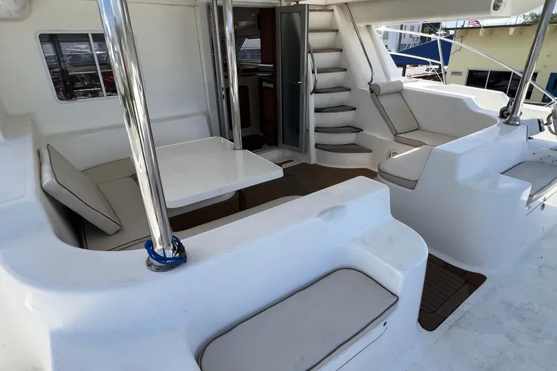 Slide: The Image of Luxurious 2009 Africat Marine 420 yacht interior with seating and table. - 61