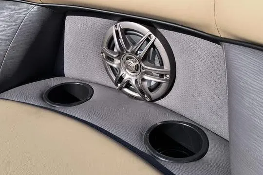 Slide: The Image of Speaker and cup holders in 2026 Viaggio V22U boat interior. - 10