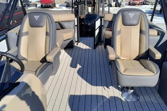 Slide: The Image of Interior of 2026 Viaggio V22U boat with luxurious seating and modern design. - 13