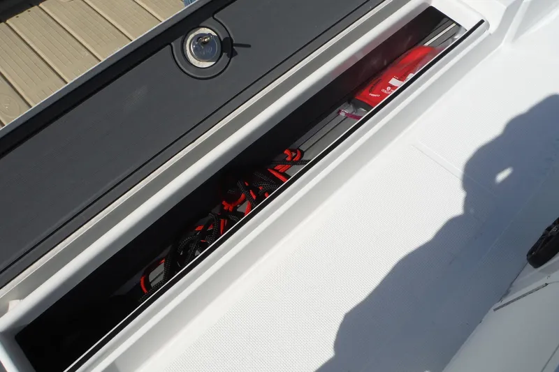 Slide: The Image of 2023 Lake & Bay 21 Boca Grande boat dashboard with Garmin navigation system. - 17