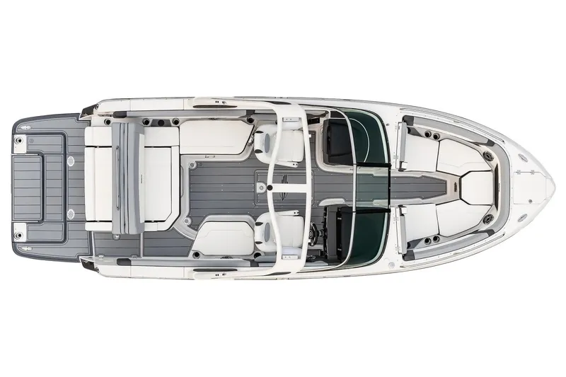 Slide: The Image of Manufacturer Provided Image: Manufacturer Provided Image: 2025 Chaparral 267 SSX boat, top view, showcasing spacious seating and sleek design. - 11