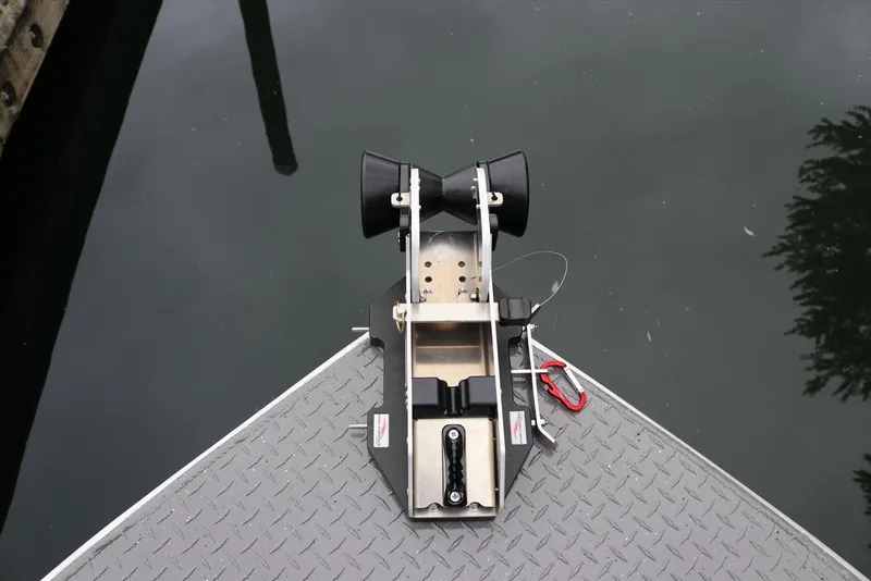 Slide: The Image of Bow of 2026 Alumaweld Intruder 22 with anchor system on diamond plate deck. - 24