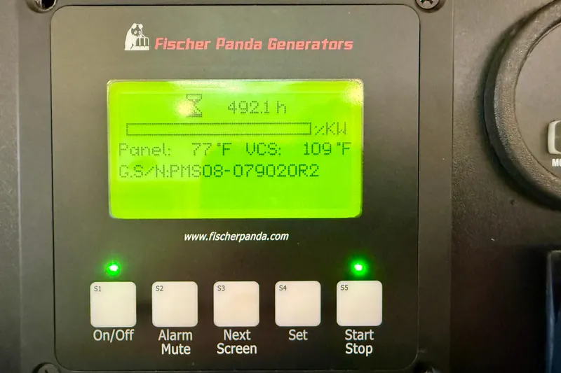 Slide: The Image of Fischer Panda generator display on a 2012 Pursuit OS 345 Offshore boat. - 16