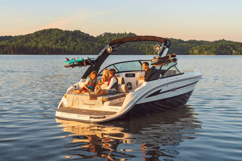 Slide: The Image of Family enjoying boat ride on Sea Ray SDX 230 Surf, 2026 model. - 15
