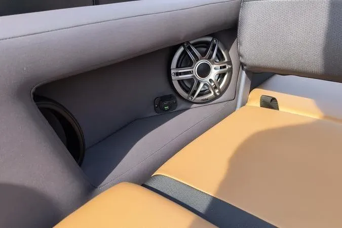 Slide: The Image of Viaggio X22S 2026 interior with speaker and upholstery. - 12