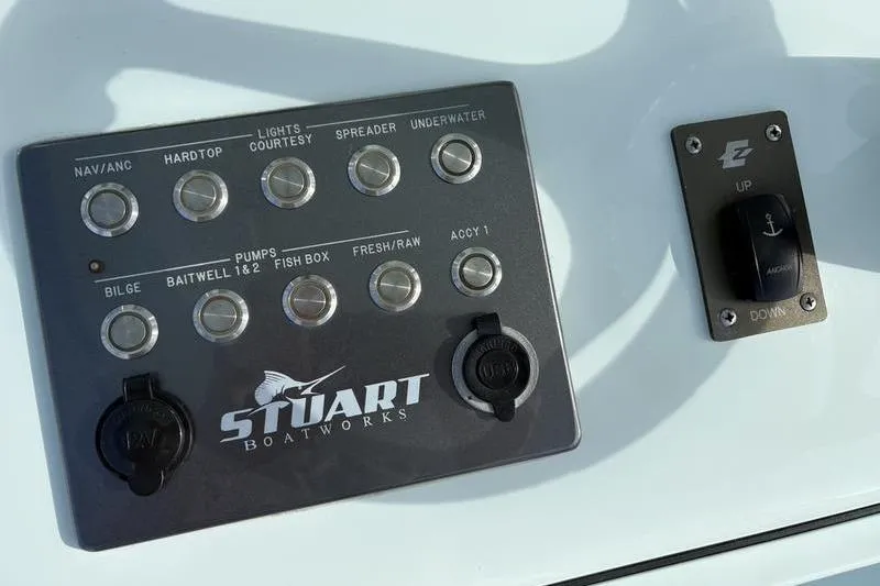 Slide: The Image of Control panel of a Stuart 27 boat, model 2024. - 15