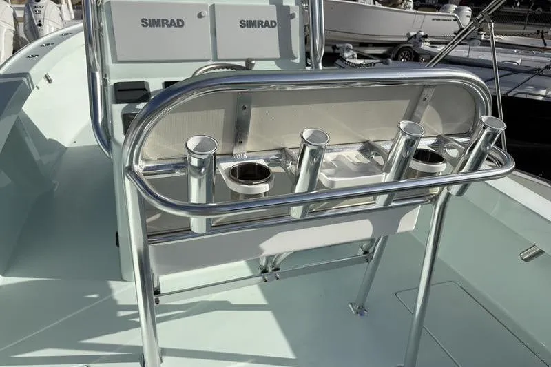 Slide: The Image of Stuart 27 boat 2024 with Simrad equipment and fishing rod holders. - 17