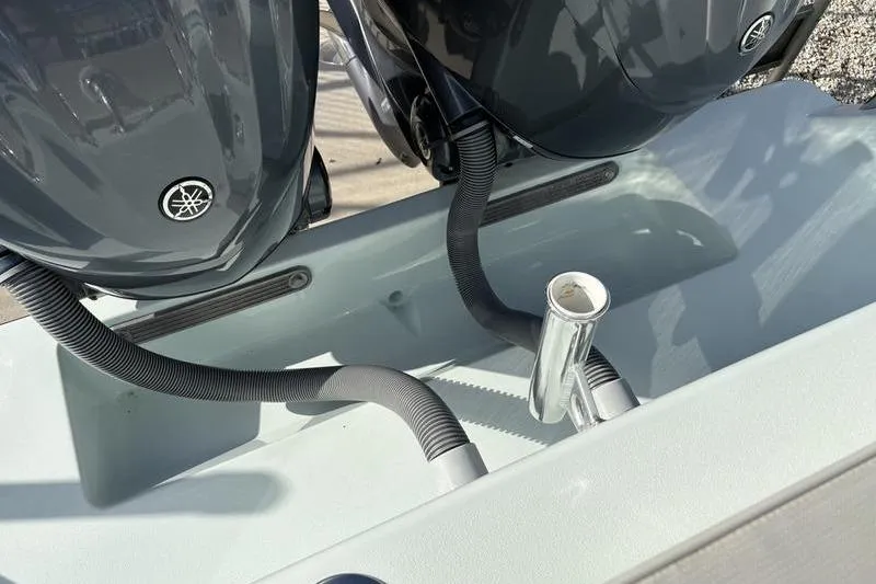 Slide: The Image of Stuart 27 boat 2024 with Yamaha engines and hoses. - 24