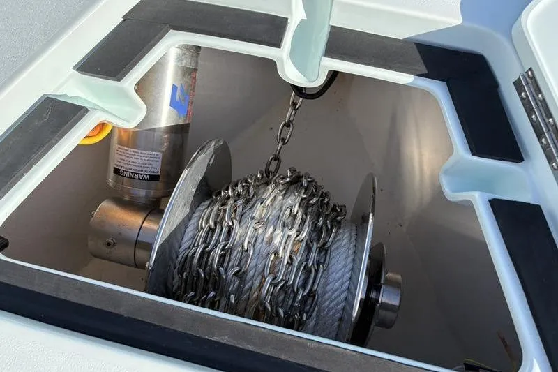 Slide: The Image of Anchor windlass in a 2024 Stuart 27 boat. - 6