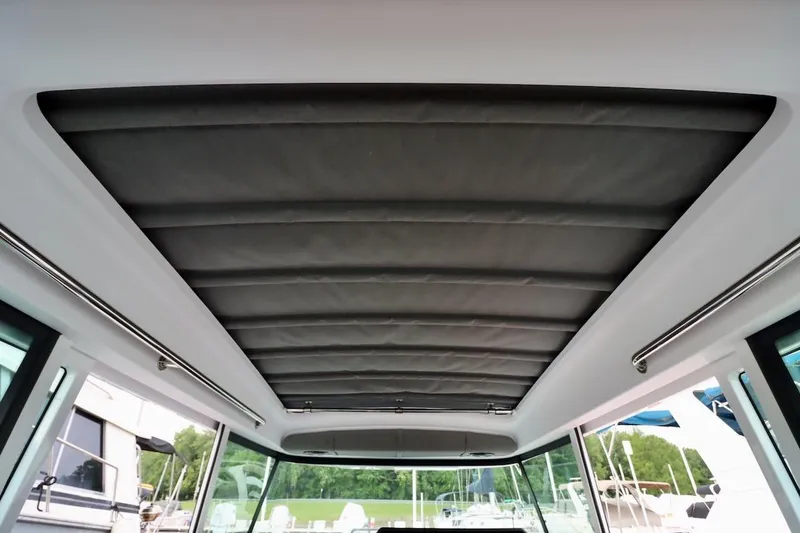 Slide: The Image of Interior roof of 2022 Axopar 37 XC Cross Cabin, featuring sleek design and modern materials. - 23