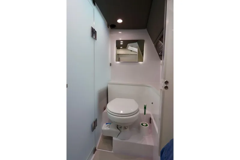 Slide: The Image of Modern bathroom interior in 2022 Axopar 37 XC Cross Cabin boat. - 26