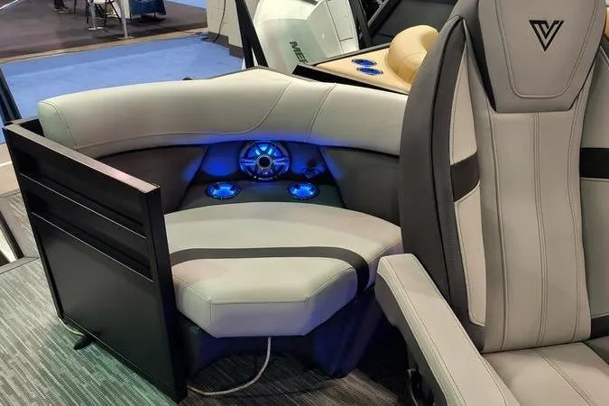 Slide: The Image of Viaggio X22Q 2026 interior with luxurious seating and blue lighting. - 8