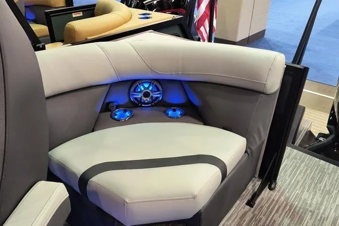 Slide: The Image of Luxurious Viaggio X22Q 2026 seating with blue LED lighting. - 9