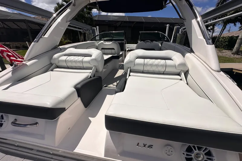 Slide: The Image of Luxurious interior of the 2025 Regal LX6 boat. - 13
