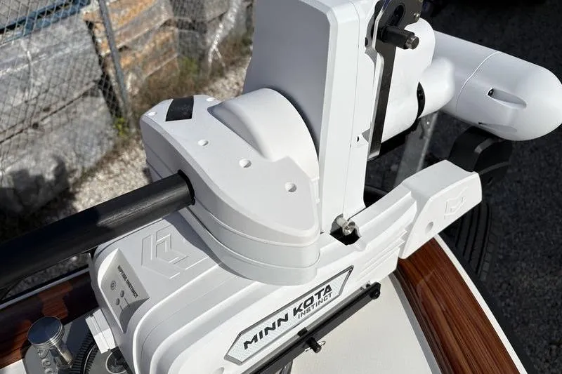 Slide: The Image of Minn Kota Instinct boat motor on Stuart 27 model, year 2025. - 21