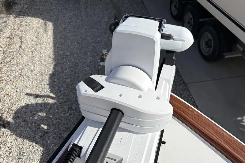 Slide: The Image of Stuart 27 boat part, 2025 model, on gravel surface. - 22