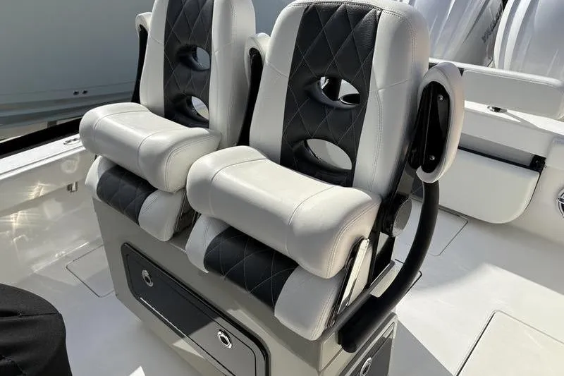 Slide: The Image of Luxury seating on a 2025 Stuart 27 boat. - 24