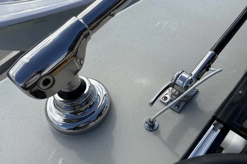 Slide: The Image of Close-up of boat equipment on a 2025 Stuart 27 model. - 44