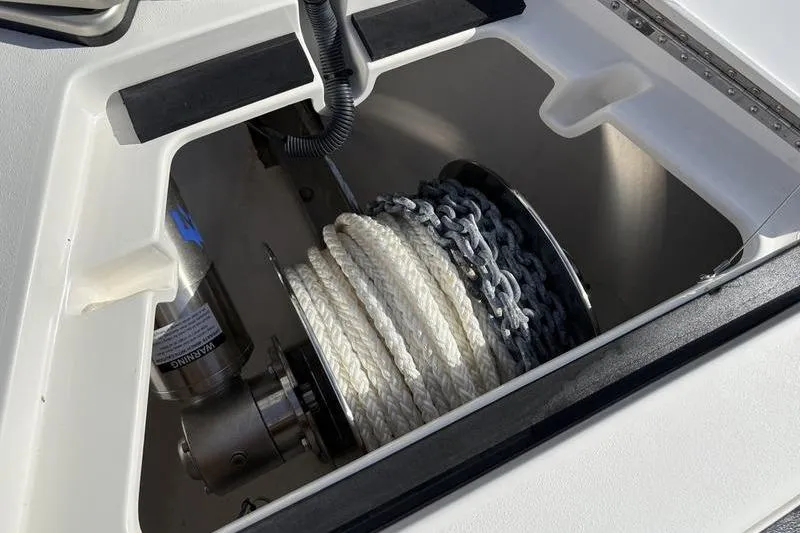 Slide: The Image of Anchor windlass on a 2025 Stuart 27 boat. - 7