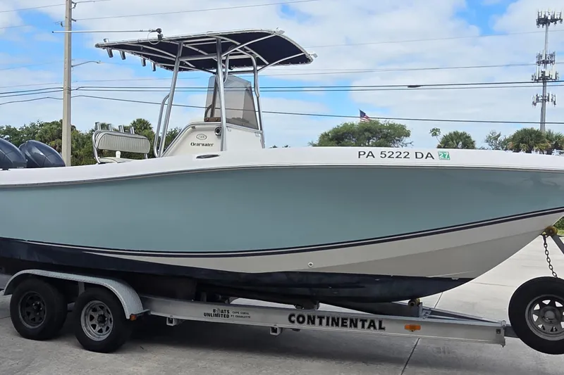 The Image of 2008 Clearwater 2300 Center Console boat on trailer. - 0