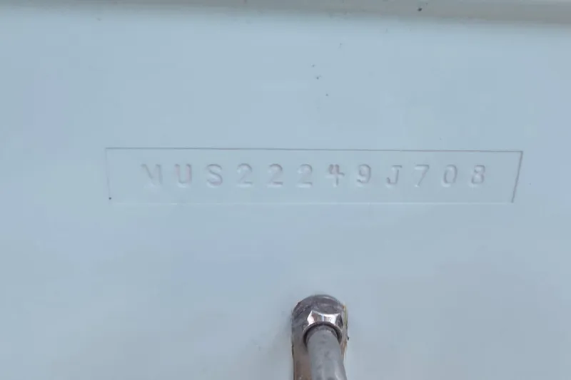 Slide: The Image of Serial number on a 2008 Clearwater 2300 Center Console boat. - 21