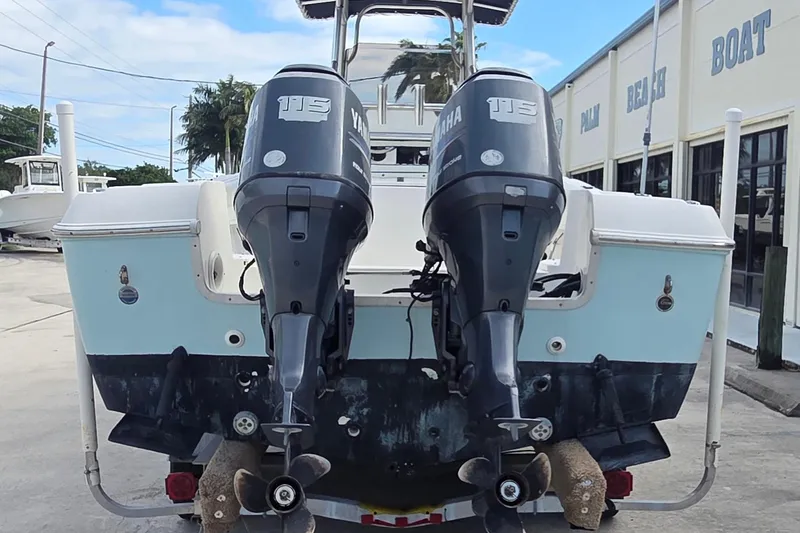 Slide: The Image of 2008 Clearwater 2300 Center Console with twin Yamaha engines. - 4