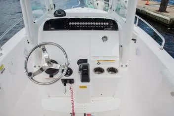 Slide: The Image of Helm of Everglades 235 Center Console boat, model year 2023. - 45